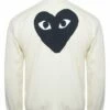 Comme Des Garçons PLAY T255 Black Heart Track Jacket Ivory - Women's Ivory Jacket