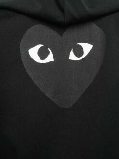 Comme Des Garçons PLAY T253 Black Heart Hoodie - Black | Women's Jackets & Coats -Hervia Shop ajk00696