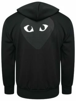 Comme Des Garçons PLAY T254 Black Heart Zip Up Hoodie - Men's Designer Hoodie in Black