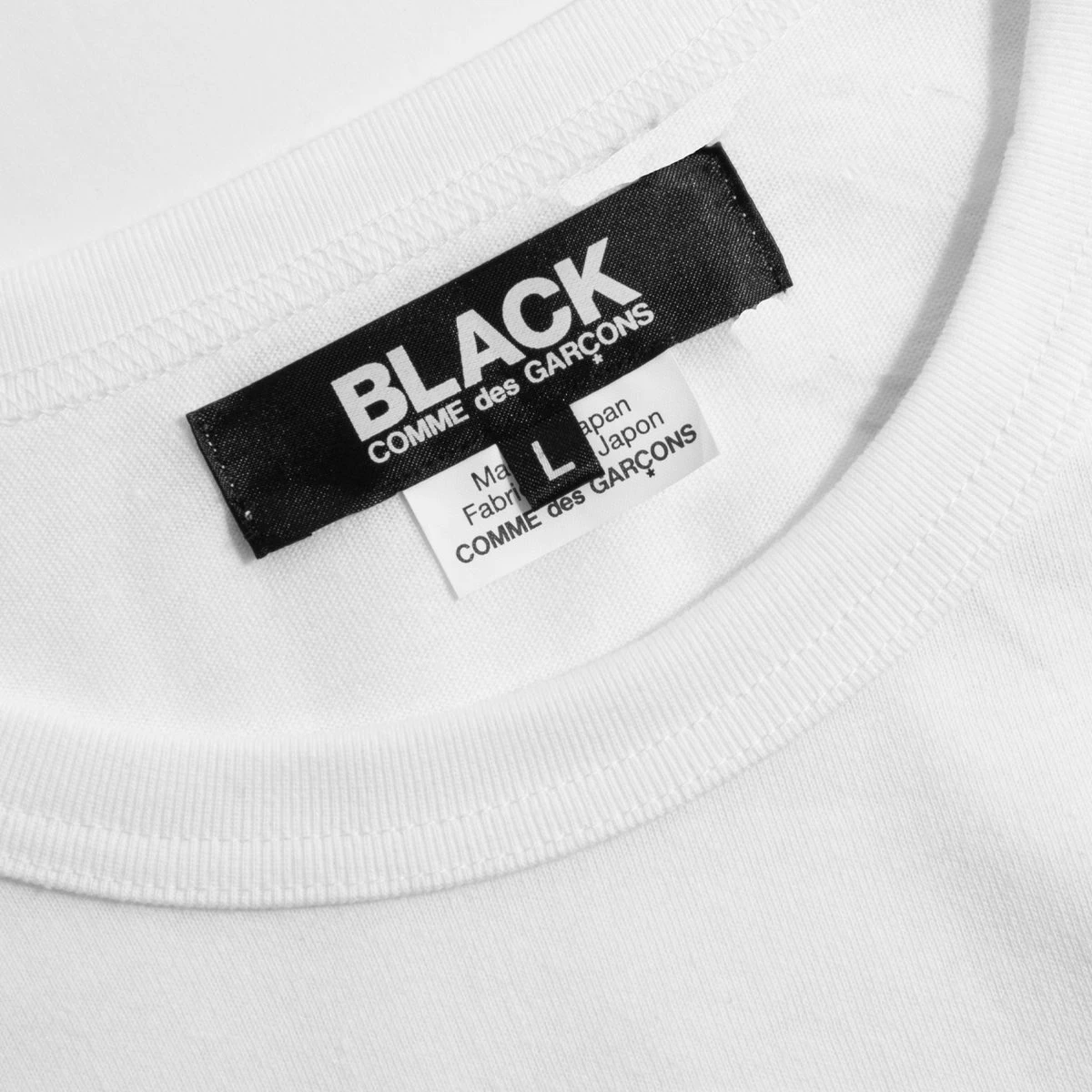 Comme Des Garçons BLACK Crew Neck Long Sleeve T-Shirt - White | Men's Casual Wear 2 Comme Des Garçons BLACK Crew Neck Long Sleeve T-Shirt - White | Men's Casual Wear - Image 2