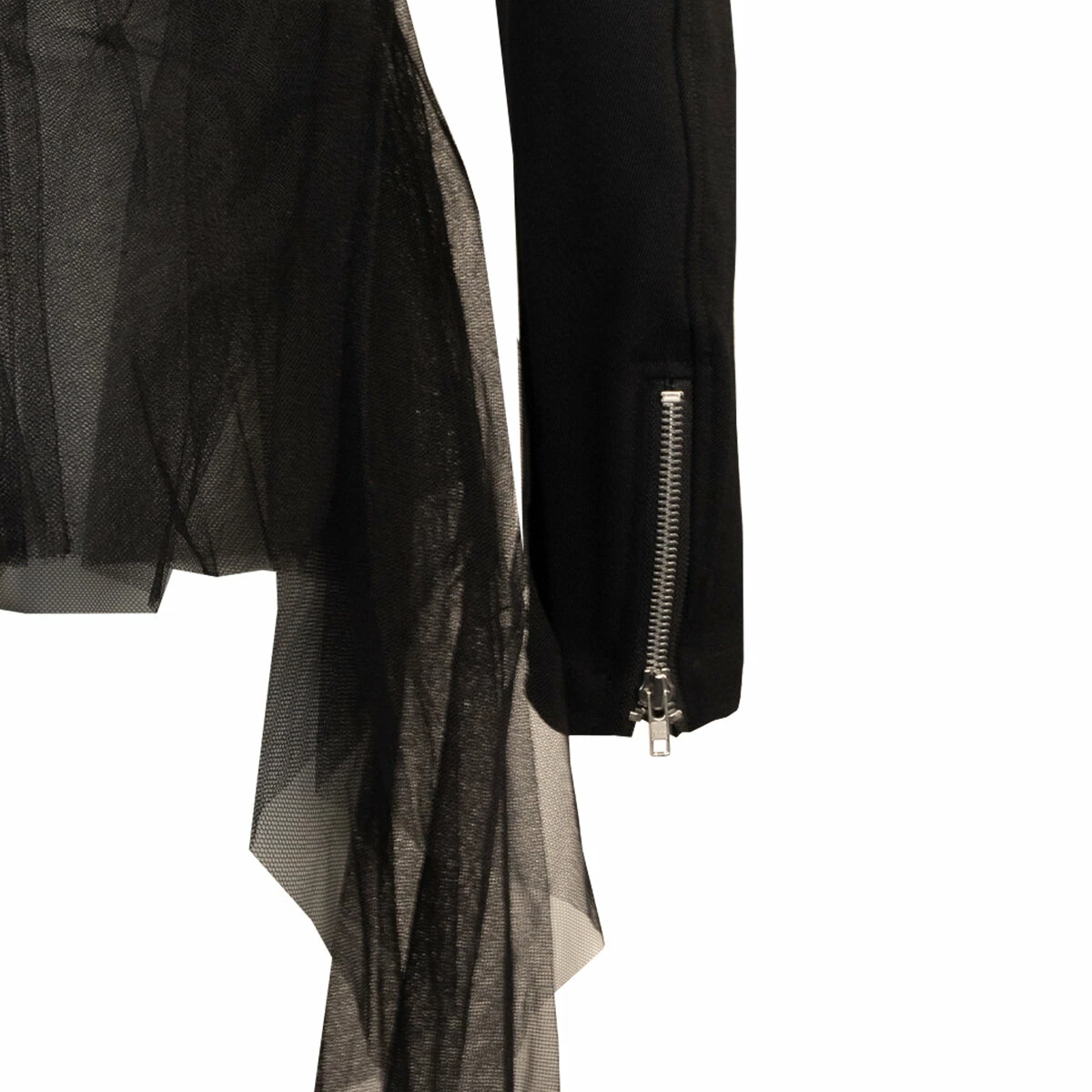 Comme Des Garçons BLACK Tulle Zip Jacket Dress In Black | Women's Designer Dress 3 Comme Des Garçons BLACK Tulle Zip Jacket Dress In Black | Women's Designer Dress - Image 3