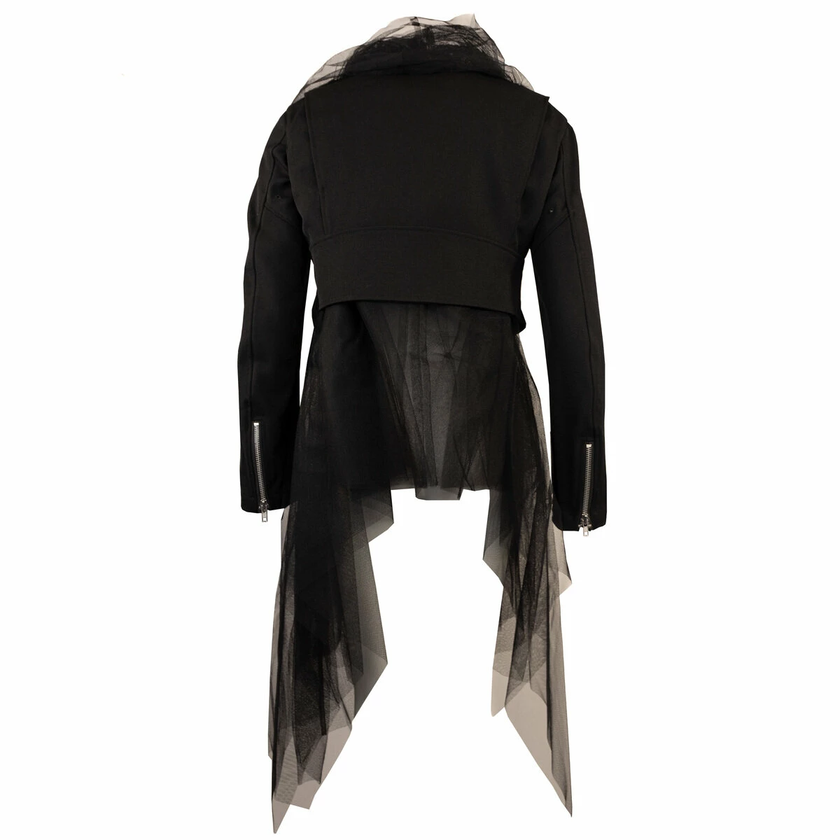 Comme Des Garçons BLACK Tulle Zip Jacket Dress In Black | Women's Designer Dress 2 Comme Des Garçons BLACK Tulle Zip Jacket Dress In Black | Women's Designer Dress - Image 2
