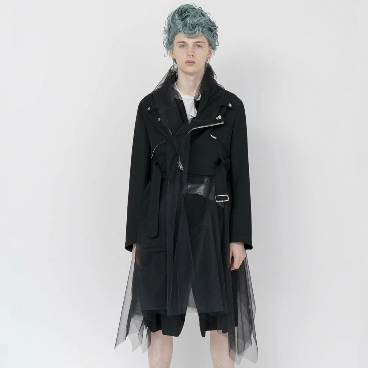 Comme Des Garçons BLACK Tulle Zip Jacket Dress In Black | Women's Designer Dress 1 Comme Des Garçons BLACK Tulle Zip Jacket Dress In Black | Women's Designer Dress