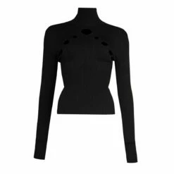 Jean Paul Gaultier Open-Worked Knit Sweater In Black - Kids' Fashion