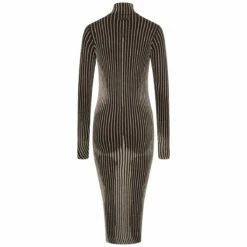 Jean Paul Gaultier The Brown Lurex Trompe L’oeil Midi Dress | Designer Women's Dress