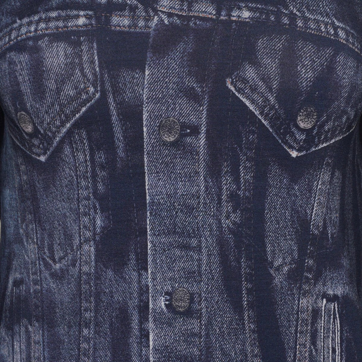 Jean Paul Gaultier The Blue Denim Trompe L’oeil Top In Navy/Blue for Kids 2 Jean Paul Gaultier The Blue Denim Trompe L’oeil Top In Navy/Blue for Kids - Image 2