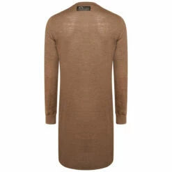 Raf Simons Long Sleeve Knit Dress In Camel - Designer Women's Dress