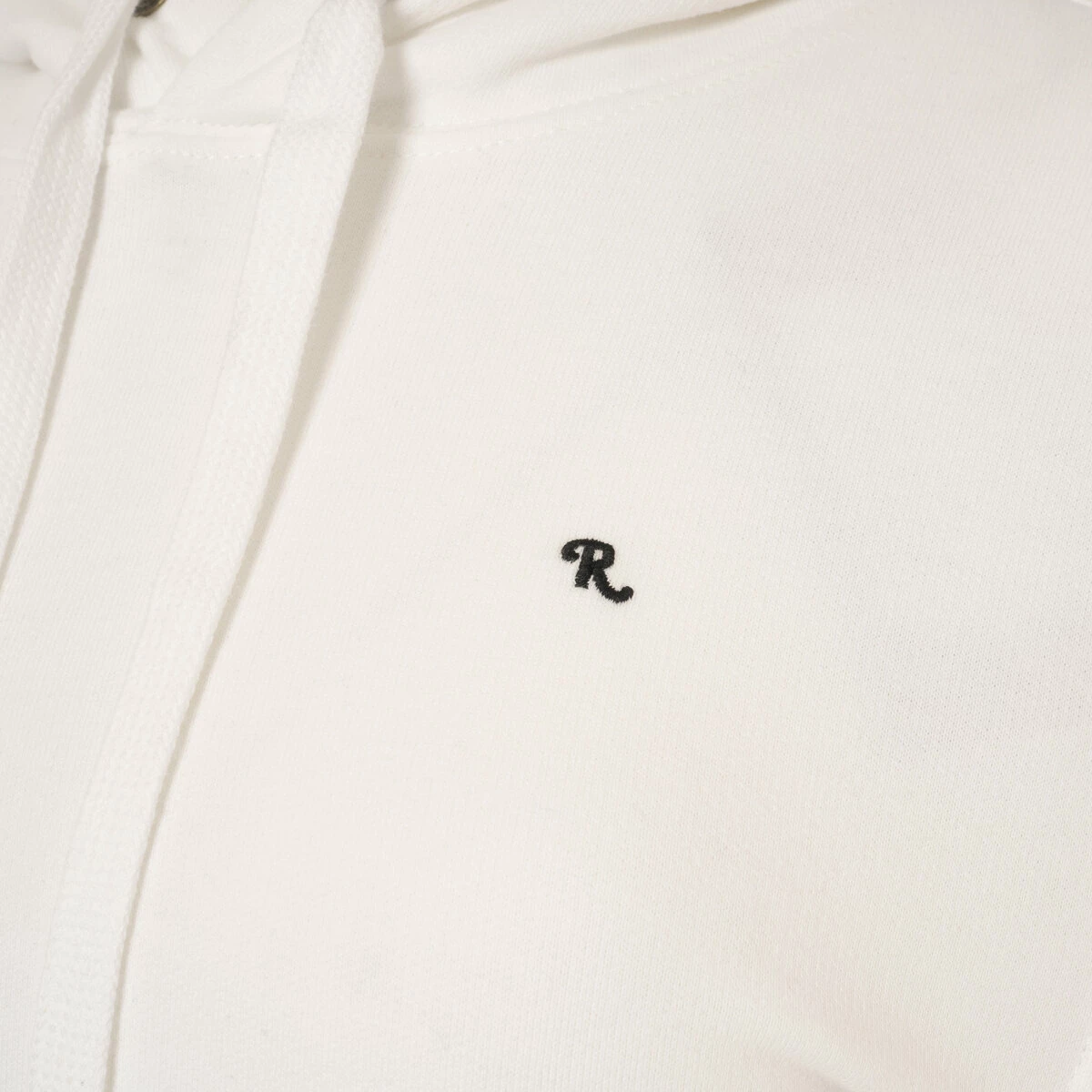 Raf Simons White Cropped Short-Sleeved Hoodie with 'R' Embroidery | Women's Designer Hoodie 2 Raf Simons White Cropped Short-Sleeved Hoodie with 'R' Embroidery | Women's Designer Hoodie - Image 2