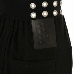 Raf Simons Wide Leg Pants With Eyelets In Black | Kids Fashion -Hervia Shop hervia.com 231 w315a 10032 0099 big denim pants with eyelets in elastic col. black 1677595466DSC04045