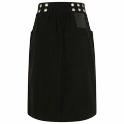 Raf Simons Black Eyelets Denim Skirt - Women's Designer Skirt
