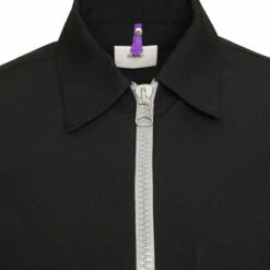 OAMC Ian Zip Short Sleeve Shirt In Black - Men's Designer Shirts