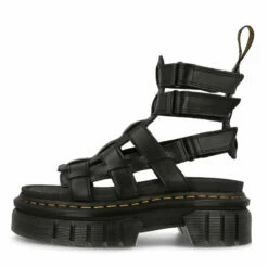 Dr. Martens Ricki Gladiator Black Nappa Lux Sandals - Men's Designer Sliders
