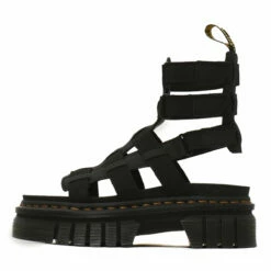 Dr. Martens Ricki Gladiator Black Ajax + Extra Tough 50/50 In Black - Men's Designer Sliders & Sandals
