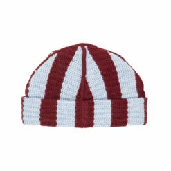 Charles Jeffrey LOVERBOY Striped Ears Beanie In Burgundy - Stylish Kids' Winter Hat