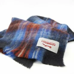 Charles Jeffrey LOVERBOY Tartan Mohair Scarf - Red Plaid for Kids