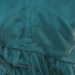 Comme Des Garçons Noir Kei Ninomiya Asymmetric Ruched Tulle Top In Turquoise - Kids Fashion -Hervia Shop hervia.com comme des gar ons noir kei ninomiya 3k b006 s23 ladies blouse col. 2 1684756117DSC04206