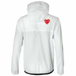 Comme Des Garçons PLAY White Zip Jacket - Stylish Women's Outerwear