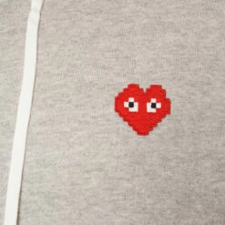 Comme Des Garçons PLAY Space Invader Hoodie In Grey - Kids