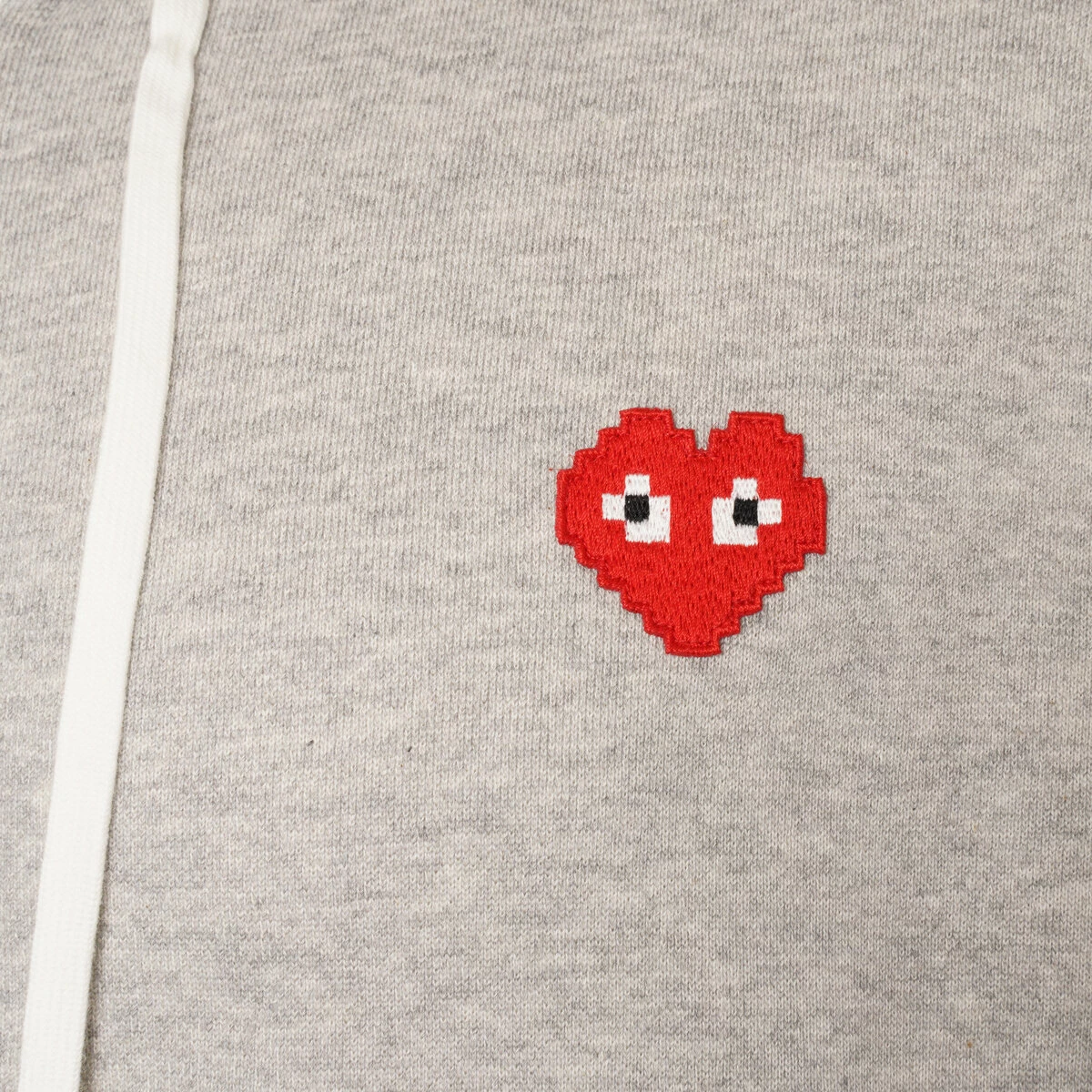 Comme Des Garçons PLAY Space Invader Hoodie In Grey - Kids 1 Comme Des Garçons PLAY Space Invader Hoodie In Grey - Kids