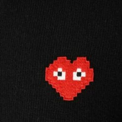 Comme Des Garçons PLAY Space Invader Jumper In Black | Women's Designer Cardigan