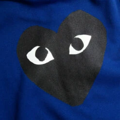 Comme Des Garçons PLAY T253 Black Heart Hoodie Blue In Navy | Women's Casual Hoodie -Hervia Shop hervia.com comme des gar ons play t253 black heart hoodie blue 160753011616144.1