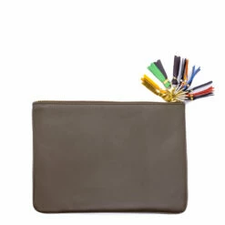 Comme Des Garçons SA5100ZP Brown Tassled Large Zip Pouch Wallet for Men | Designer Wallets