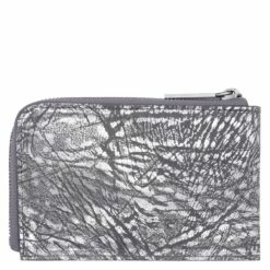 Yohji Yamamoto Zipped Leather Wallet in Metallic Silver - Designer Mens Accessory