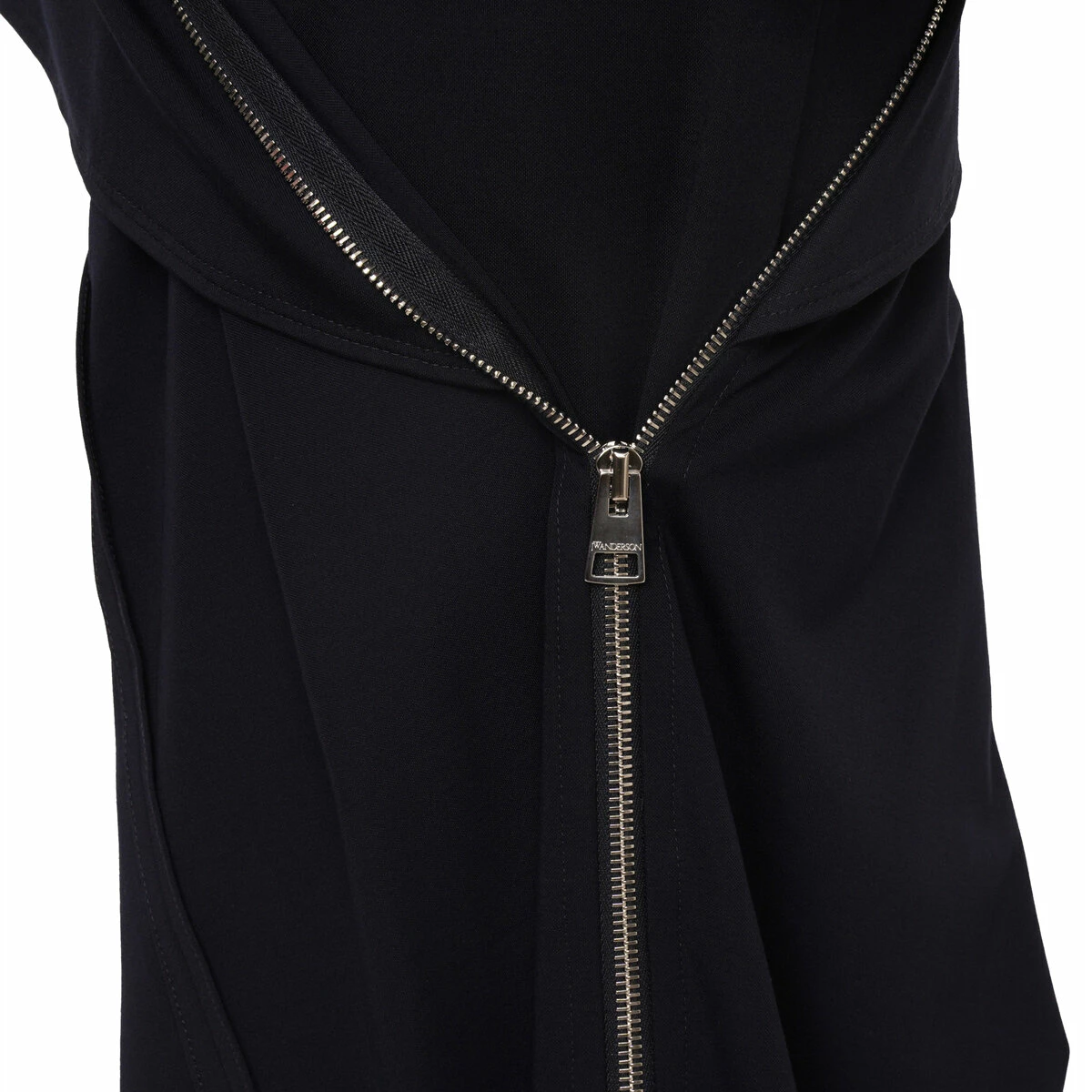JW Anderson Navy Zip Detail Long-Sleeved Dress | Designer Women's Dress 3 JW Anderson Navy Zip Detail Long-Sleeved Dress | Designer Women's Dress - Image 3