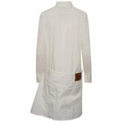 JW Anderson White Denim Long Sleeve Shirt Dress - Designer Women's Dress