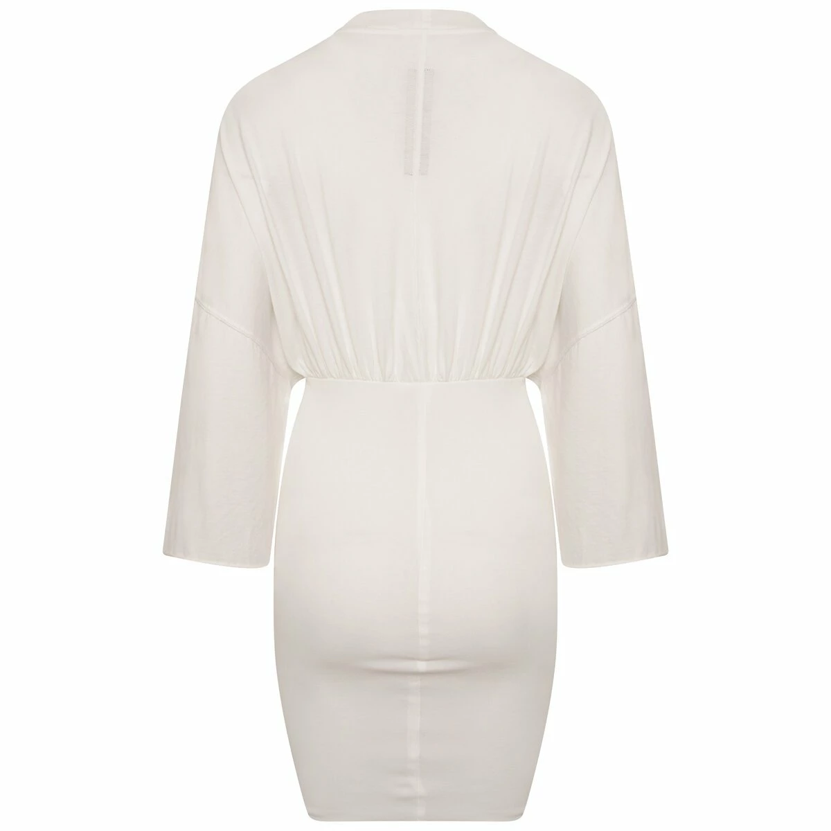 Rick Owens DRKSHDW 3/4 Sleeves Tommy Mini Dress In Milk - Designer Womens Dress 1 Rick Owens DRKSHDW 3/4 Sleeves Tommy Mini Dress In Milk - Designer Womens Dress