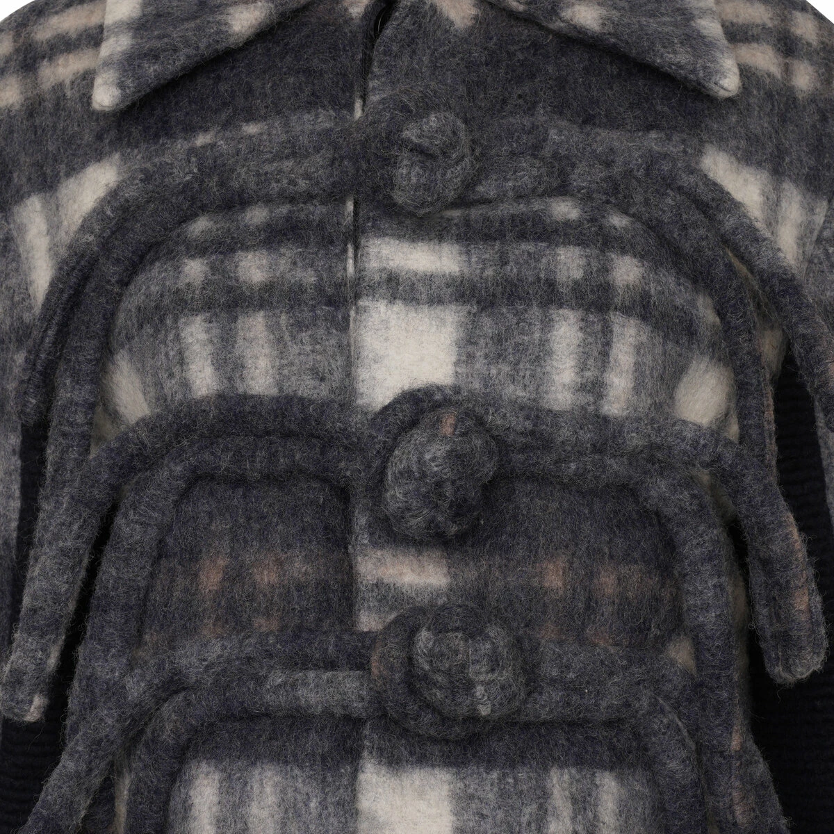 Feng Chen Wang Navy Pankou Mini Jacket - Women's Designer Navy Coat 2 Feng Chen Wang Navy Pankou Mini Jacket - Women's Designer Navy Coat - Image 2