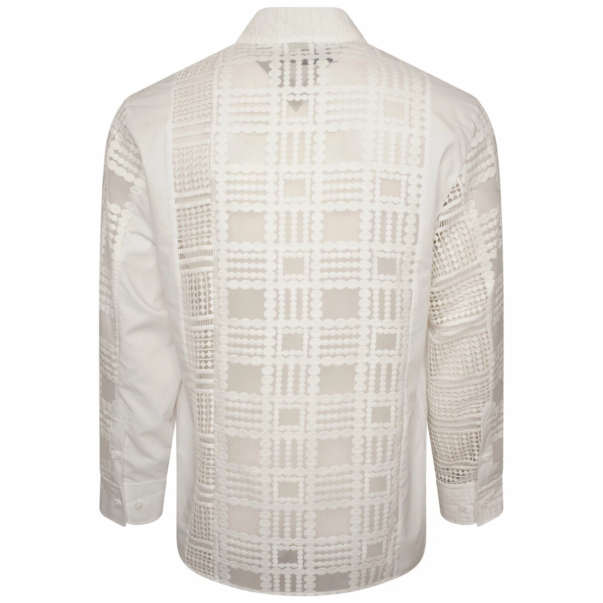 Feng Chen Wang White Lace Cut-Out Shirt | Men's Designer Fashion 1 Feng Chen Wang White Lace Cut-Out Shirt | Men's Designer Fashion
