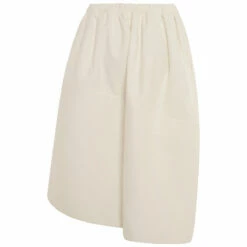 Comme Des Garçons Asymmetric Midi Skirt in Off White | Designer Women's Dress