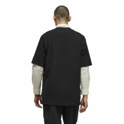 Y-3 Crep Jersey T-Shirt In Black - Men's Designer T-Shirt -Hervia Shop hervia.com h63020 crepe sj ss tee col. black 1690883206H63020 5 APPAREL On Model Back View white