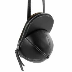 JW Anderson Midi Leather Cap Bag Black - Men's Designer Bag