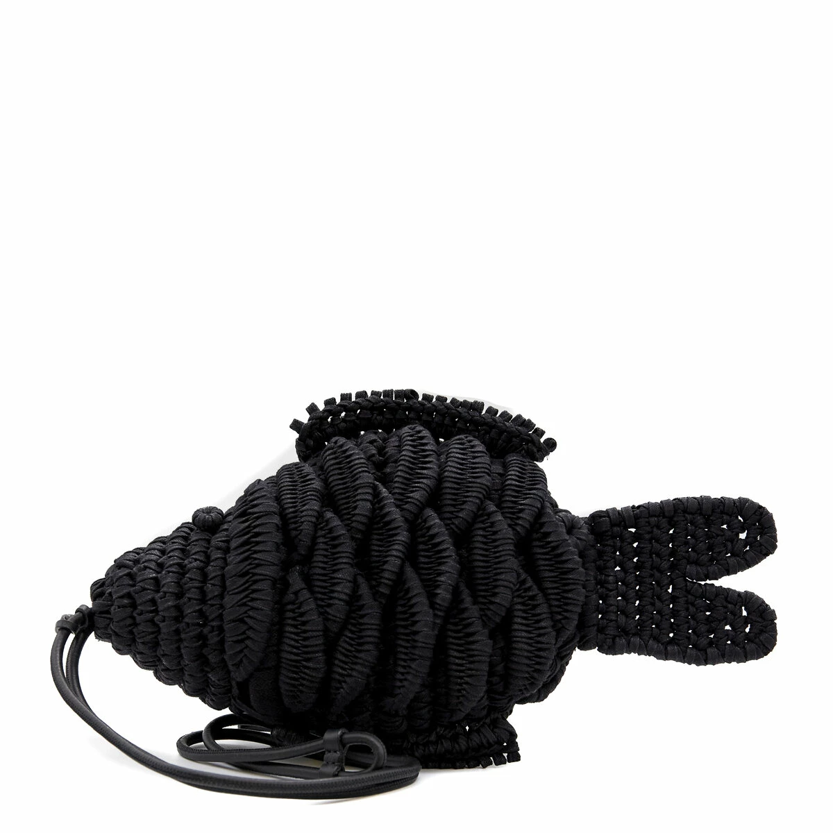 JW Anderson Knitted Fish Bag In Black - Stylish Kids Accessory 1 JW Anderson Knitted Fish Bag In Black - Stylish Kids Accessory