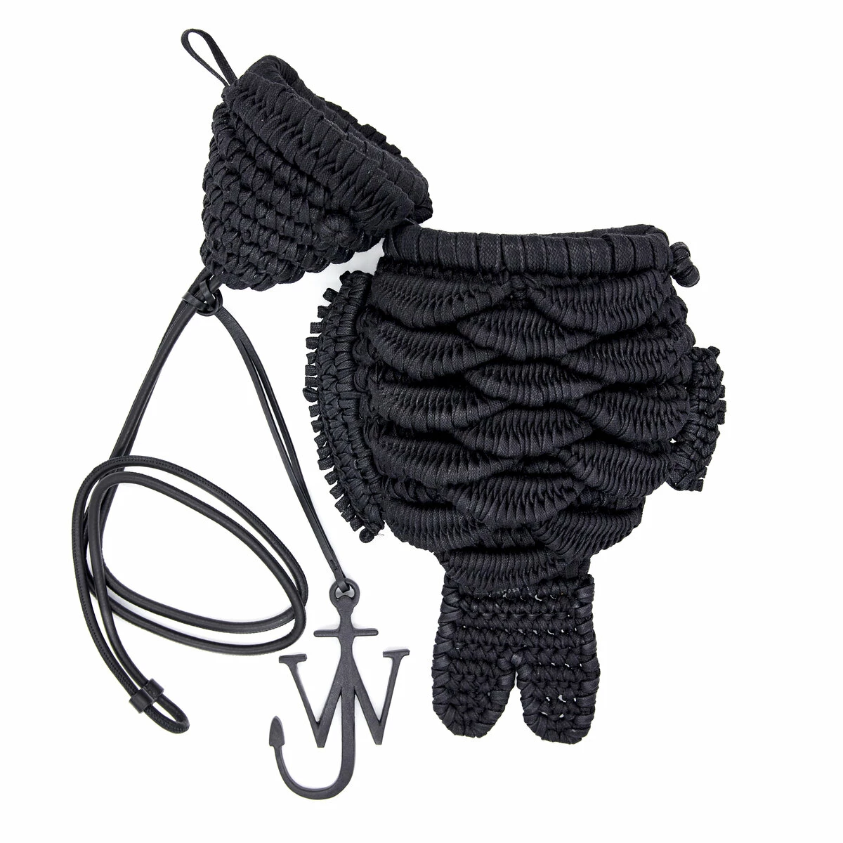 JW Anderson Knitted Fish Bag In Black - Stylish Kids Accessory 3 JW Anderson Knitted Fish Bag In Black - Stylish Kids Accessory - Image 3