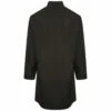 Yohji Yamamoto Black Mandarin Collar Shirt with Chest Pocket | Men's Designer Shirts
