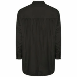 Yohji Yamamoto Black Shirt with Overlapping Left Panel - Men's Designer Shirt