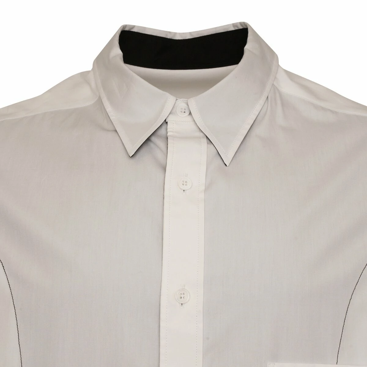 Yohji Yamamoto Deconstructed Colour-Block Shirt in White and Black | Men's Designer Shirts 2 Yohji Yamamoto Deconstructed Colour-Block Shirt in White and Black | Men's Designer Shirts - Image 2