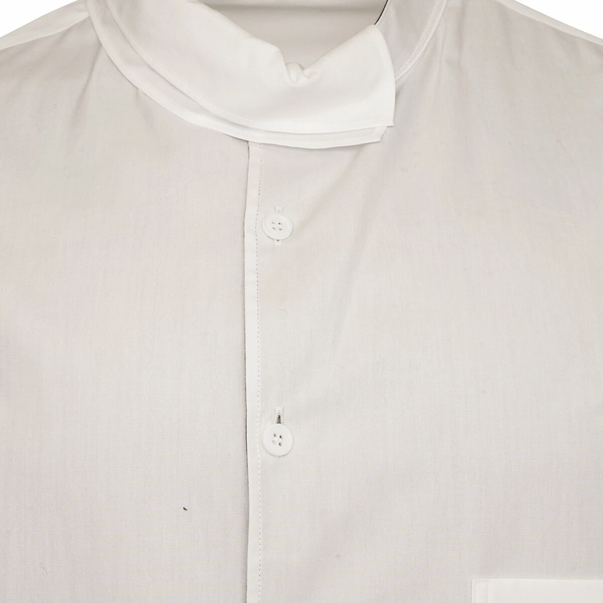 Yohji Yamamoto Men's Colour Block Shirt with Double Collar - White & Black 4 Yohji Yamamoto Men's Colour Block Shirt with Double Collar - White & Black - Image 4