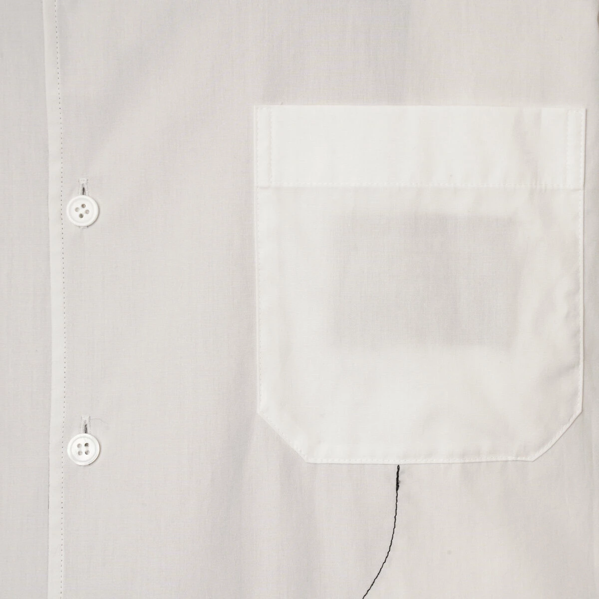 Yohji Yamamoto Men's Colour Block Shirt with Double Collar - White & Black 3 Yohji Yamamoto Men's Colour Block Shirt with Double Collar - White & Black - Image 3