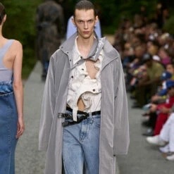 Y/Project Classic Wire Denim Jacket In White | Designer Women's Jacket