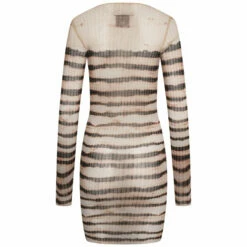 Jean Paul Gaultier Mariniere Sheer Mini Dress In Ecru - Women's Designer Dress