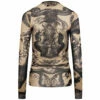Jean Paul Gaultier The Long Sleeve Sheer Tattoo Print Top In Nude - Kids Fashion