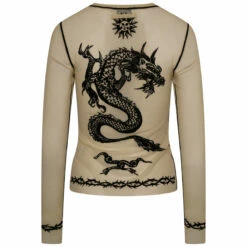 Jean Paul Gaultier The 'Safe Sex' Sheer Mesh Crewneck Top In Nude - Kids