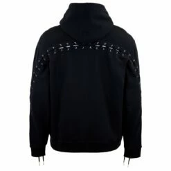 Jean Paul Gaultier Oversized Laced Hoodie Sweatshirt - Black | Men's Designer T-Shirts