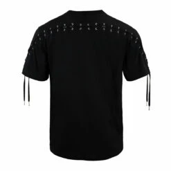 Jean Paul Gaultier Oversized Laced T-Shirt In Black - Men's Designer T-Shirts