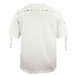 Jean Paul Gaultier Oversized Laced T-Shirt In White - Men's Designer T-Shirt