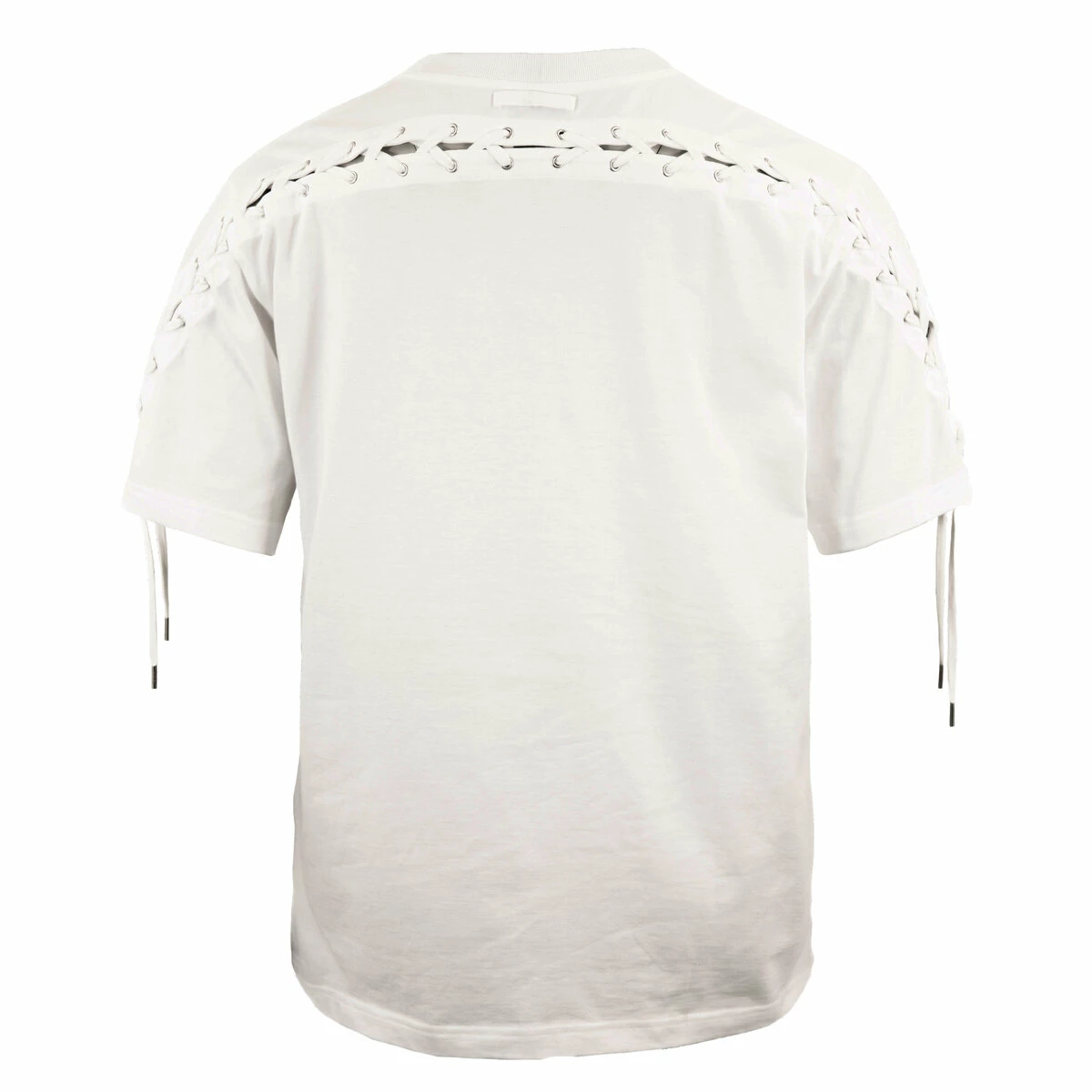 Jean Paul Gaultier Oversized Laced T-Shirt In White - Men's Designer T-Shirt 1 Jean Paul Gaultier Oversized Laced T-Shirt In White - Men's Designer T-Shirt